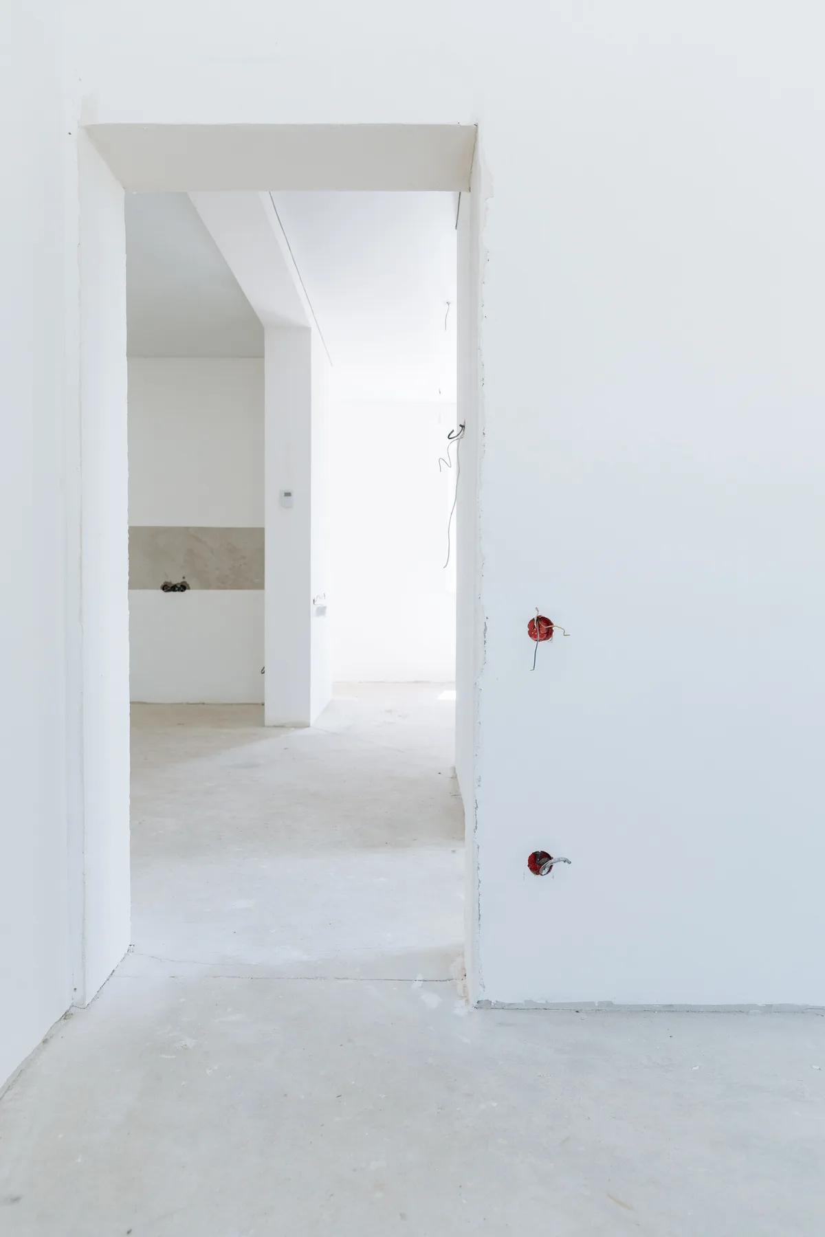 White unfinished interior doorway