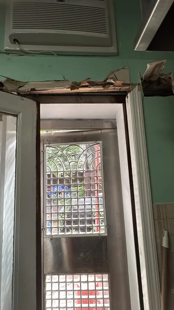 Sliding door header track repair