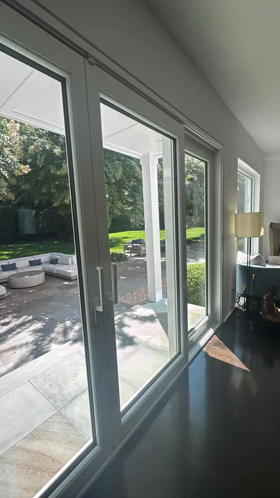 Wide sliding glass patio doors
