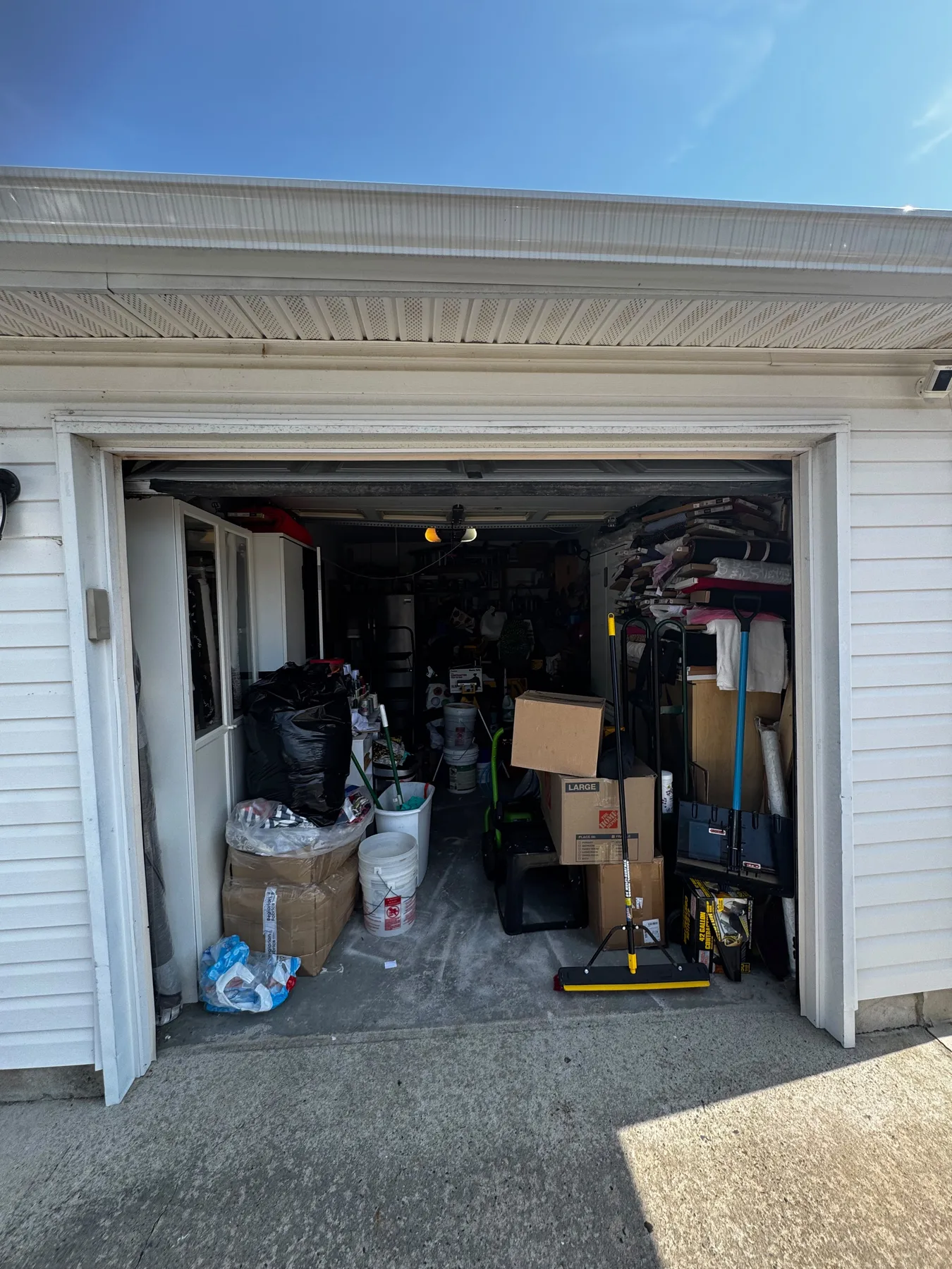Garage door opening during service