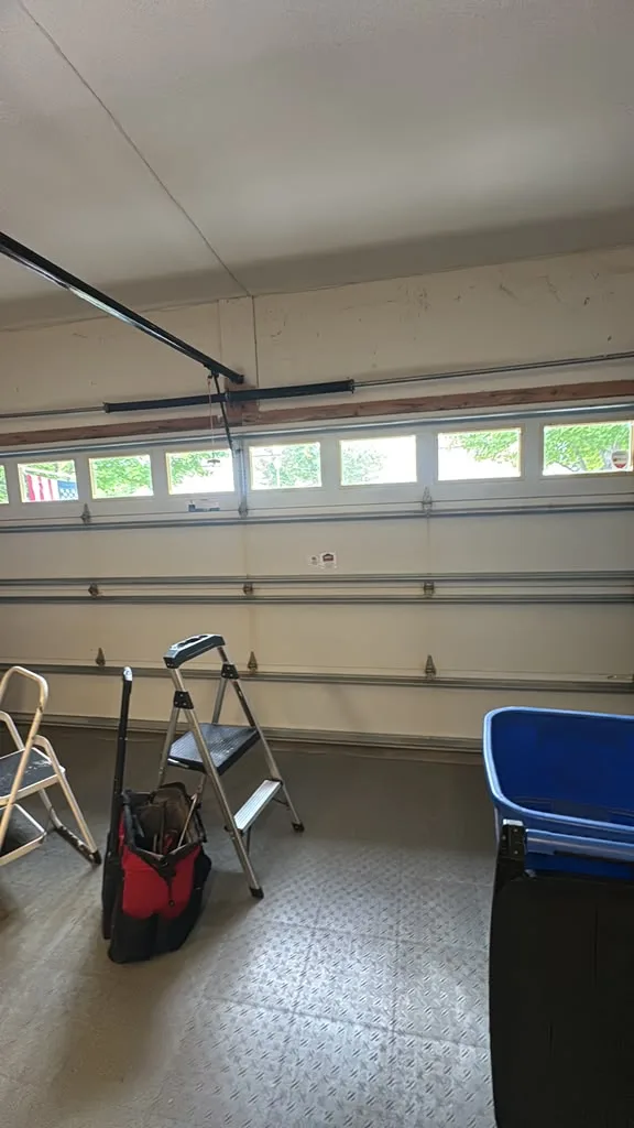 Insulated garage door from interior