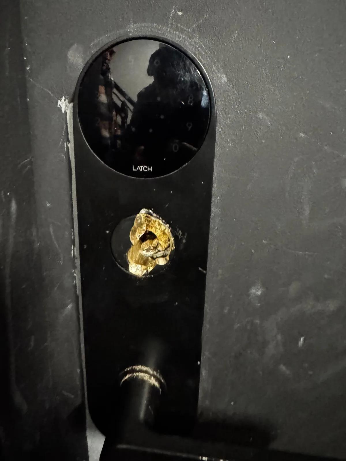 Electronic smart lock removed faceplate